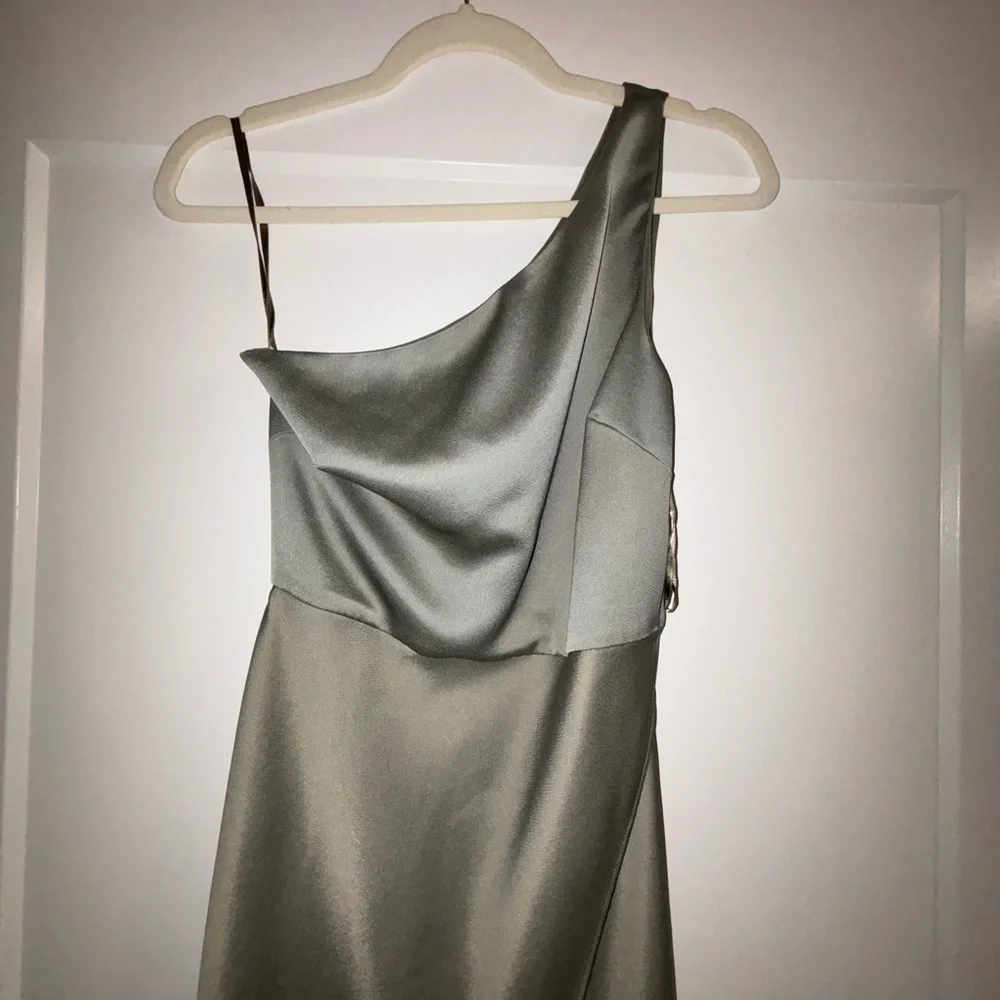 BHLDN One Shoulder Olive Dress - Picture 3 of 11